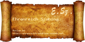 Ehrenreich Szabina névjegykártya